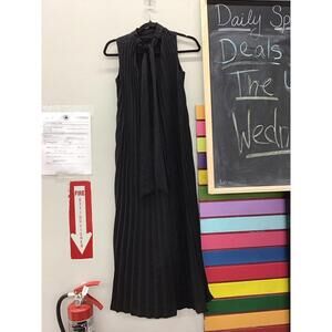 Nina Leonard women’s maxi dress pleated size XS new from HSN black